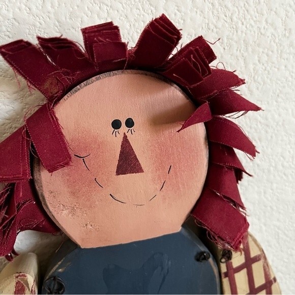 Vintage Raggedy Ann Andy Hand Painted Wooden Board Wall Plaques Pair‎ 19” x 7.5” - Picture 5 of 8